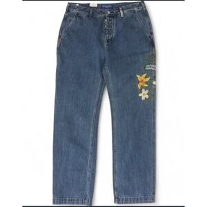 Scotch & Soda The Verve Straight Leg Relaxed Utility Fit embroidered Jeans 33 32